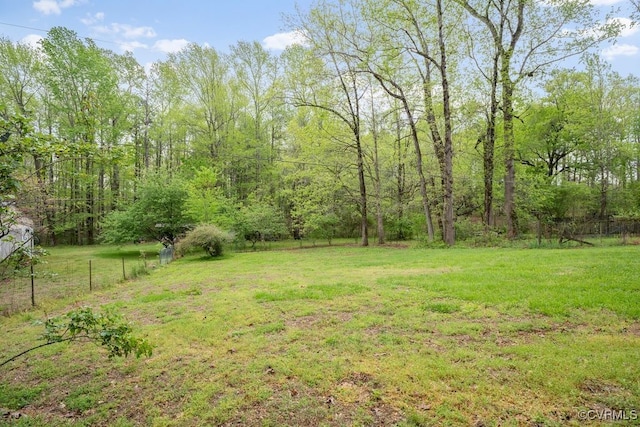 view of yard featuring fence
