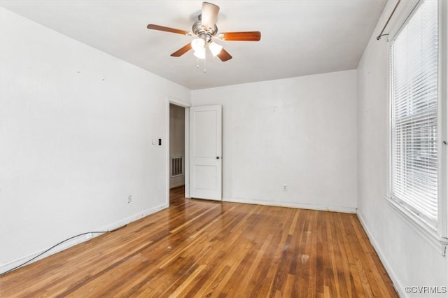 627 Sedgefield Dr, Newport News, VA 23605 - spare room featuring ceiling fan, a wealth of natural light, and hardwood / wood-style flooring