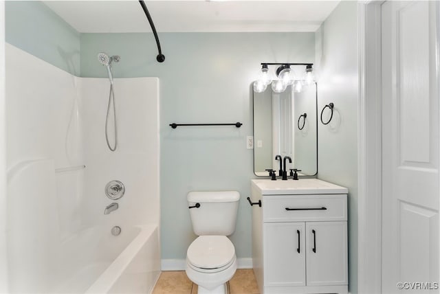 1716 Summit Ave Unit 30, Richmond, VA 23230 - bathroom with vanity, tile patterned flooring, toilet, baseboards, and  shower combination