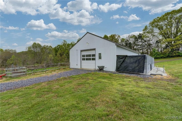 view of outdoor structure with an outdoor structure and fence
