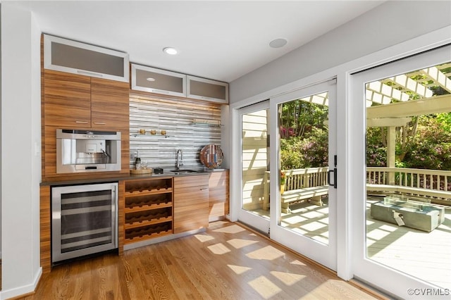 3 Welwyn Pl, Henrico, VA 23229 - indoor wet bar featuring wine cooler and light wood-style flooring