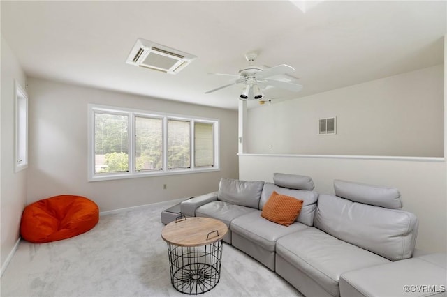 3 Welwyn Pl, Henrico, VA 23229 - living room with light colored carpet, baseboards, and a ceiling fan