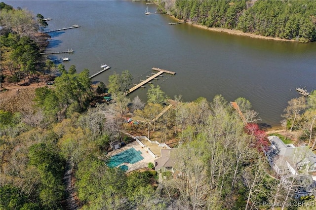 637 Mallard Bay Dr, Heathsville, VA 22473 - drone / aerial view with a water view and a wooded view