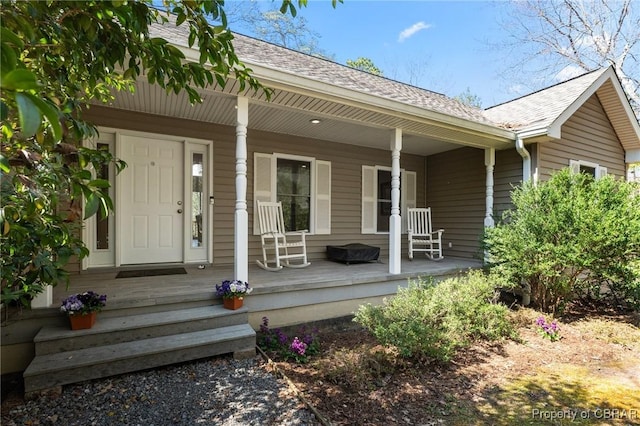 637 Mallard Bay Dr, Heathsville, VA 22473 - exterior space with roof with shingles and covered porch
