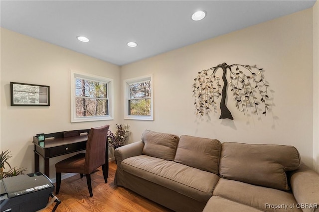 637 Mallard Bay Dr, Heathsville, VA 22473 - living area featuring light wood finished floors and recessed lighting