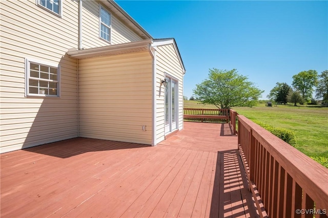 deck with a lawn