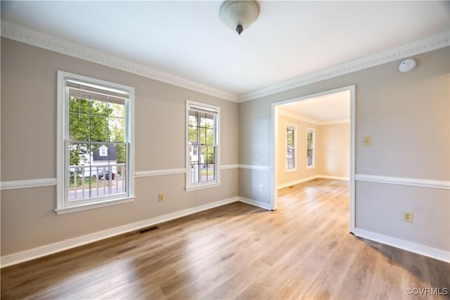 3012 Appleford Dr, Chester, VA 23831 - unfurnished room featuring ornamental molding, visible vents, baseboards, and wood finished floors