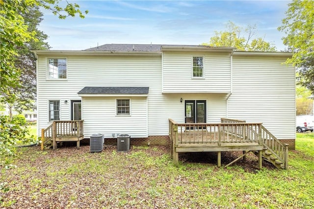 3012 Appleford Dr, Chester, VA 23831 - back of property with central AC unit and a deck