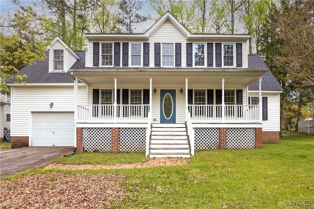 3012 Appleford Dr, Chester, VA 23831 - colonial inspired home with roof with shingles, a porch, driveway, and a front lawn