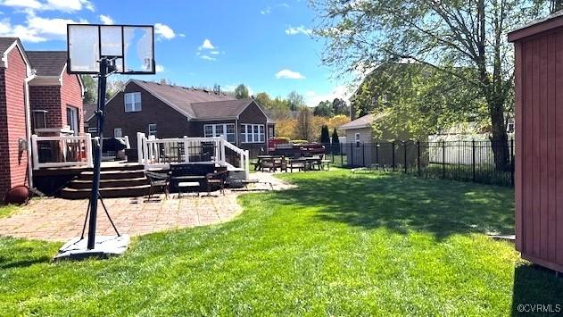 502 Peafowl Ct, Suffolk, VA 23435 - view of yard with a patio and a wooden deck