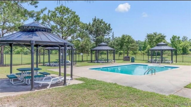 502 Peafowl Ct, Suffolk, VA 23435 - view of swimming pool with a gazebo and a patio