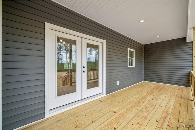 deck featuring french doors