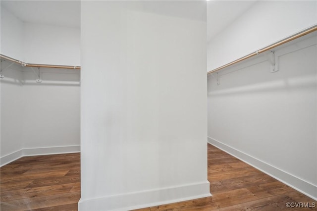 spacious closet featuring hardwood / wood-style flooring