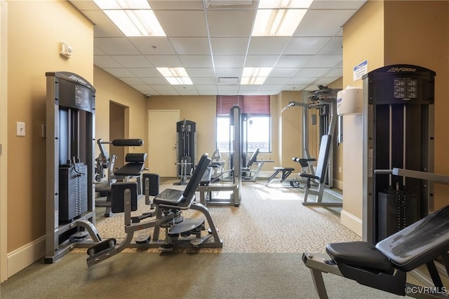 1101 Haxall Pt Unit U810, Richmond, VA 23219 - exercise room with a drop ceiling and carpet