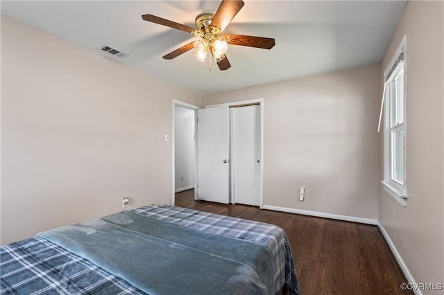 2230 Lancers Blvd, Chesterfield, VA 23224 - bedroom featuring wood finished floors, baseboards, a ceiling fan, and a closet
