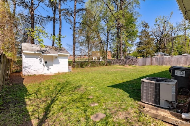 2230 Lancers Blvd, Chesterfield, VA 23224 - view of yard featuring central AC unit, an outbuilding, and a shed
