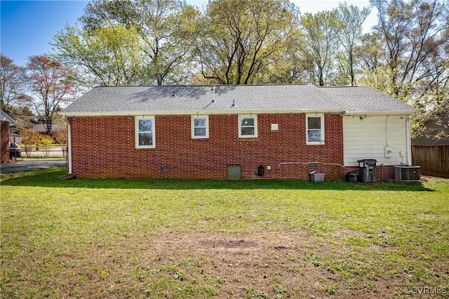 2230 Lancers Blvd, Chesterfield, VA 23224 - rear view of house featuring central AC, crawl space, and brick siding