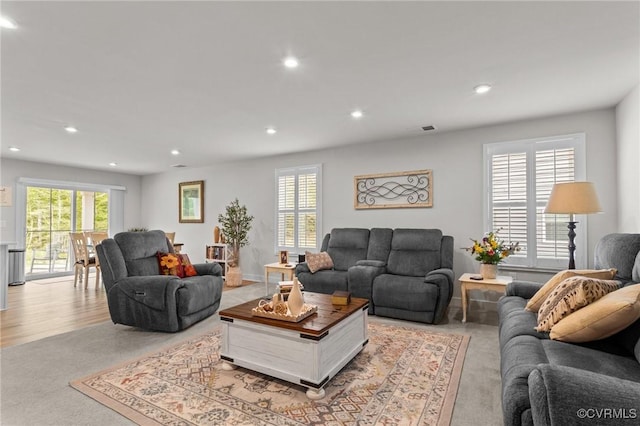 8106 W Danube Loop, New Kent, VA 23124 - living area featuring recessed lighting and light carpet