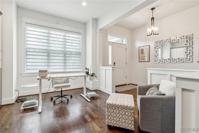 2611 Kensington Ave, Richmond, VA 23220 - interior space with baseboards, a wealth of natural light, and dark wood finished floors