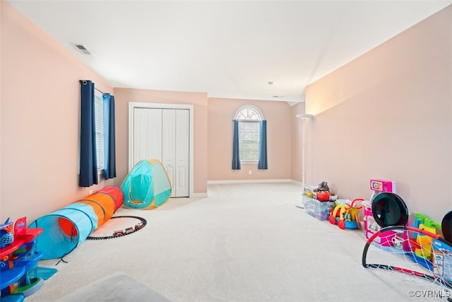 12419 Trumpington Ct, Chesterfield, VA 23838 - recreation room featuring carpet, baseboards, and visible vents