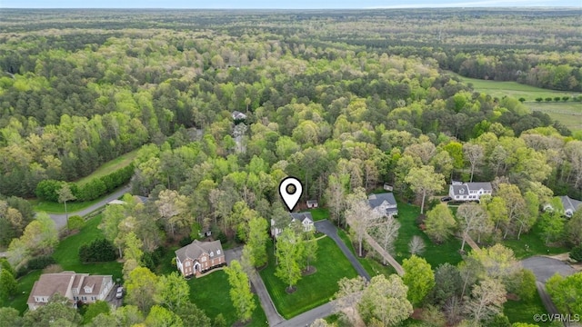 12419 Trumpington Ct, Chesterfield, VA 23838 - birds eye view of property featuring a wooded view