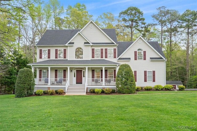 12419 Trumpington Ct, Chesterfield, VA 23838 - colonial house with a front lawn and covered porch