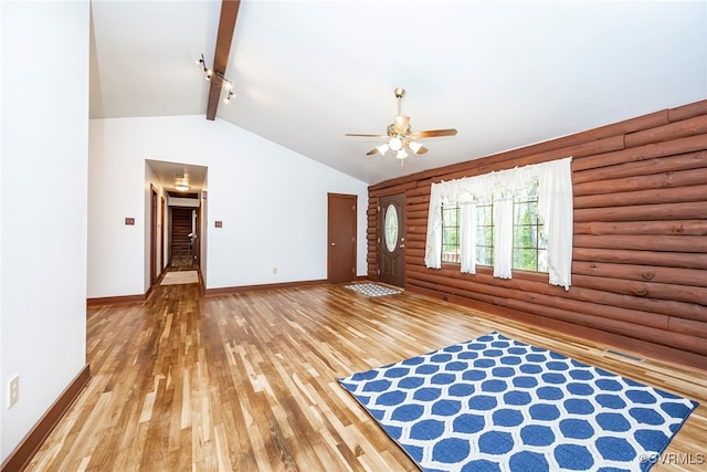 6631 Rural Point Rd, Mechanicsville, VA 23116 - unfurnished living room with hardwood / wood-style flooring, baseboards, and a ceiling fan