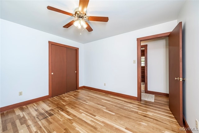 6631 Rural Point Rd, Mechanicsville, VA 23116 - spare room featuring light wood-style floors, baseboards, and a ceiling fan