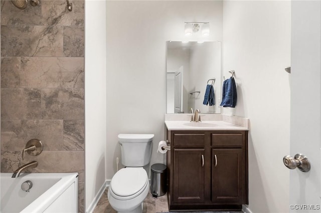 2248 Libbie Lake W Street A, Henrico, VA 23230 - bathroom with baseboards, toilet, vanity, and shower / tub combination