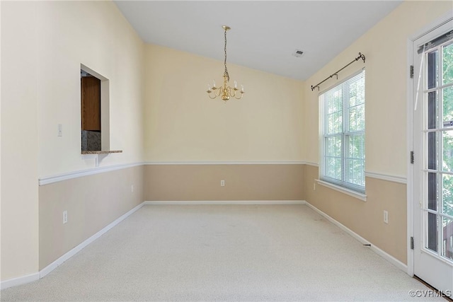 14530 Hancock Ridge Ct, Chesterfield, VA 23832 - empty room with a chandelier, carpet, and baseboards