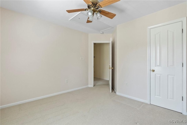14530 Hancock Ridge Ct, Chesterfield, VA 23832 - unfurnished bedroom featuring attic access, light carpet, baseboards, and ceiling fan