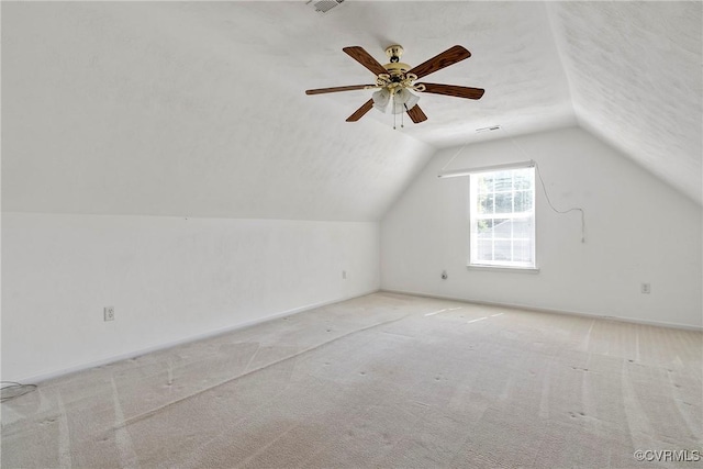 14530 Hancock Ridge Ct, Chesterfield, VA 23832 - bonus room with vaulted ceiling, carpet floors, ceiling fan, and a textured ceiling