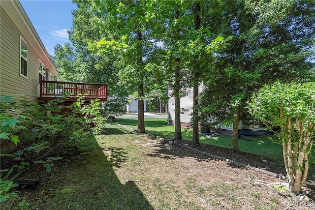 14530 Hancock Ridge Ct, Chesterfield, VA 23832 - view of green lawn featuring a wooden deck