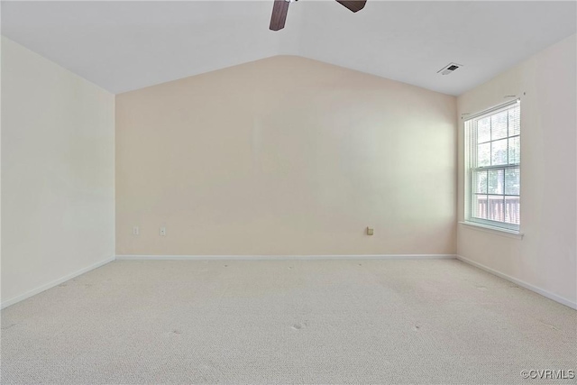 14530 Hancock Ridge Ct, Chesterfield, VA 23832 - unfurnished room with ceiling fan, vaulted ceiling, carpet, and baseboards