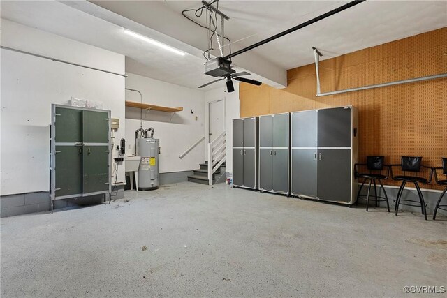 14530 Hancock Ridge Ct, Chesterfield, VA 23832 - garage featuring electric water heater, a garage door opener, and ceiling fan