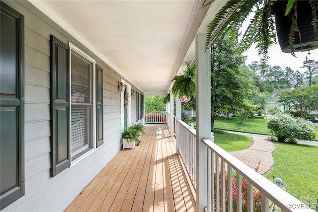 3112 Brookemoor Ct, Glen Allen, VA 23060 - wooden deck featuring a lawn and a porch