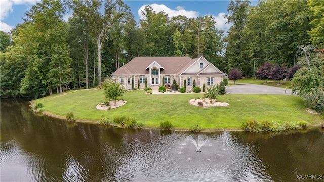 2403 Bermuda Ave, Chester, VA 23836 - view of front of property featuring a front lawn, driveway, and a water view