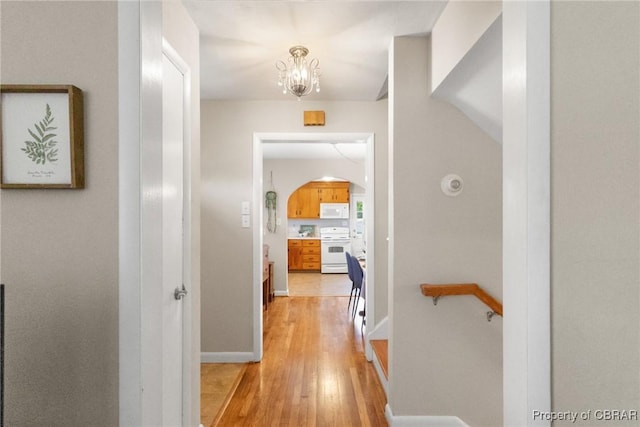 16 Lakeview Dr, Newport News, VA 23602 - hall with light wood-type flooring and a chandelier