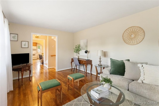 16 Lakeview Dr, Newport News, VA 23602 - living room with arched walkways and wood finished floors