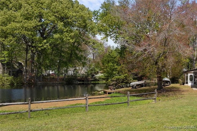 16 Lakeview Dr, Newport News, VA 23602 - view of yard featuring a water view and fence