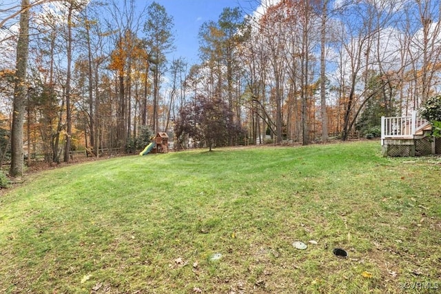 11107 Lyndenwood Dr, Chesterfield, VA 23838 - view of yard with a deck and a playground