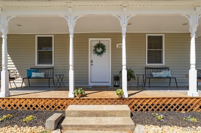 6512 River Rd, South Chesterfield, VA 23803 - doorway to property with covered porch