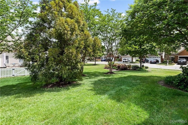 view of yard featuring fence