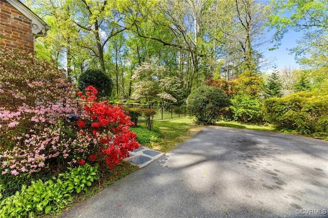 view of yard with fence