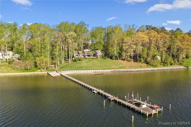 exterior space with a boat dock