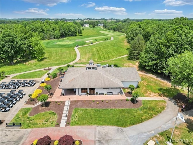 drone / aerial view with golf course view