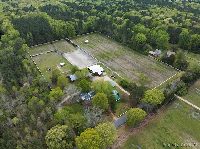 aerial view with a forest view