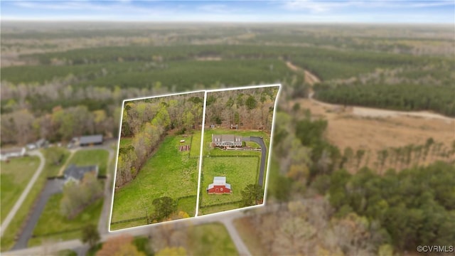 8500 Baldwin Creek Rd, Chesterfield, VA 23832 - bird's eye view with a rural view and a wooded view