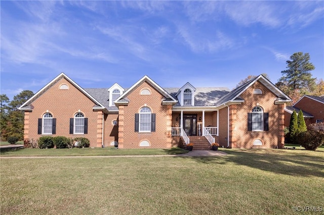4900 Wellington Farms Dr, Chester, VA 23831 - view of front facade with brick siding, a front yard, and a porch