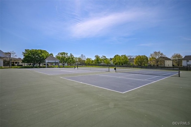 view of sport court with a gazebo, fence, and community basketball court